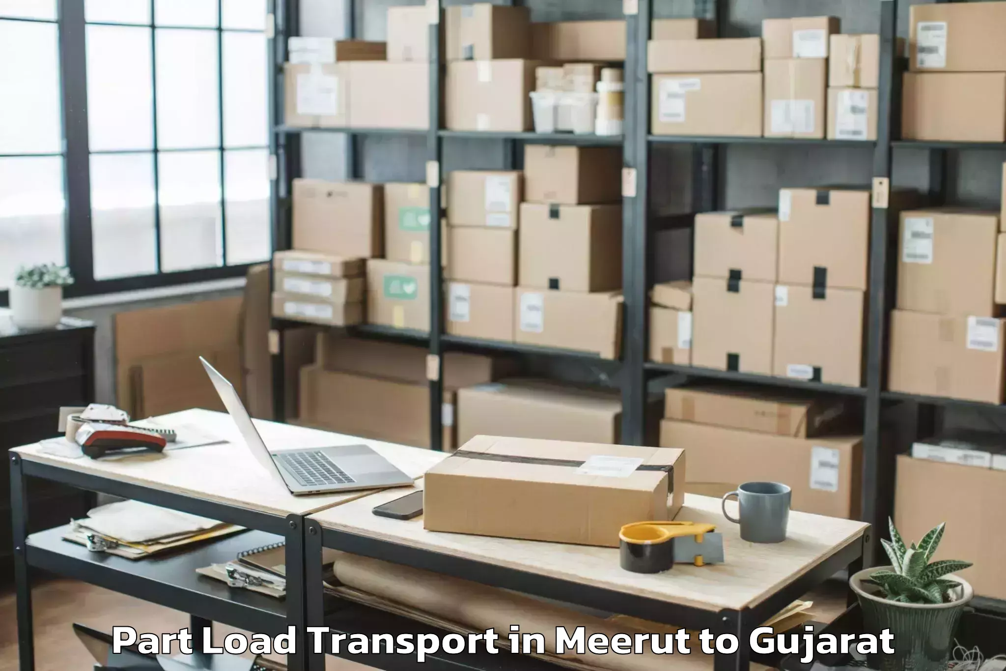 Affordable Meerut to Naliya Part Load Transport